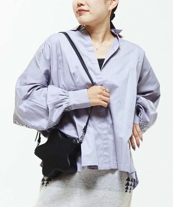 【STAR★LACE】BACK LACE OVERSIZED SHIRTS 詳細画像 7