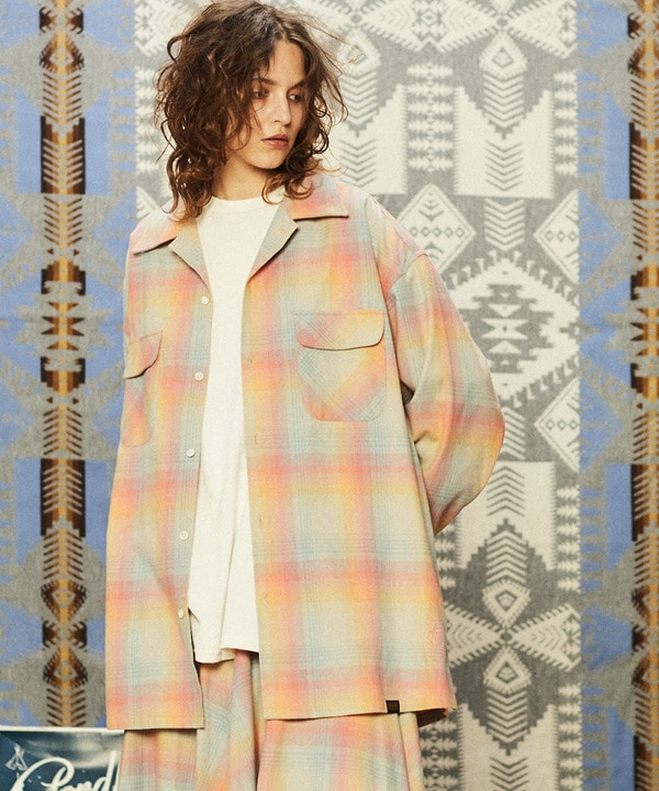 【PENDLETON】BACK STAR★ FLANNEL CHECKED SHIRTS 詳細画像 ピンク 1