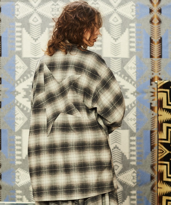 【PENDLETON】BACK STAR★ FLANNEL CHECKED SHIRTS 詳細画像 ネイビー 1