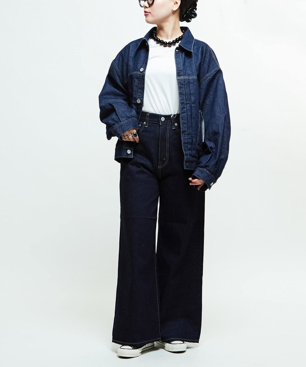 【KURO】WIDE DENIM PANTS INDIGO (WOMEN'S) 詳細画像 1