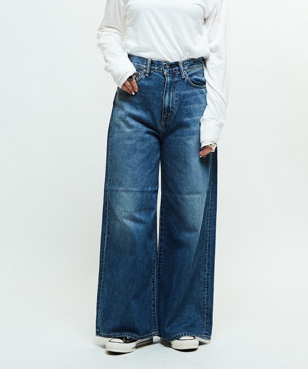 【KURO】WIDE DENIM PANTS LIGHT INDIGO (WOMEN'S) 詳細画像 1