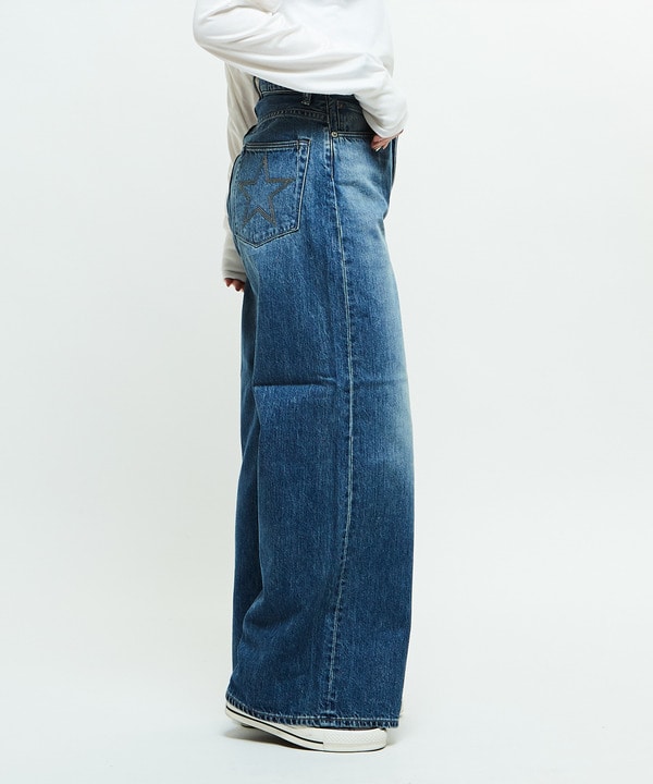 【KURO】WIDE DENIM PANTS LIGHT INDIGO (WOMEN'S) 詳細画像 3