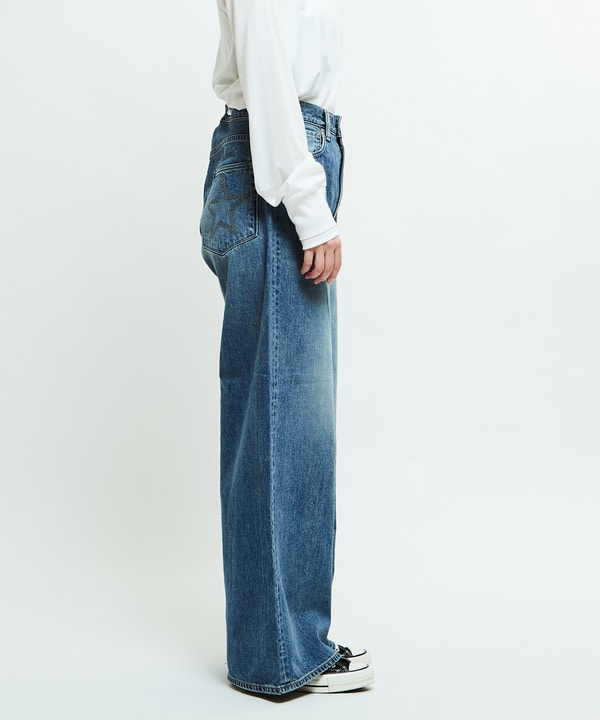 【KURO】WIDE DENIM PANTS LIGHT INDIGO (WOMEN'S) 詳細画像 7