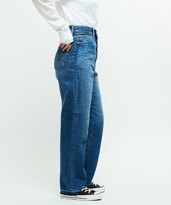 【KURO】STANDARD DENIM PANTS LIGHT INDIGO (WOMEN'S) 詳細画像 2