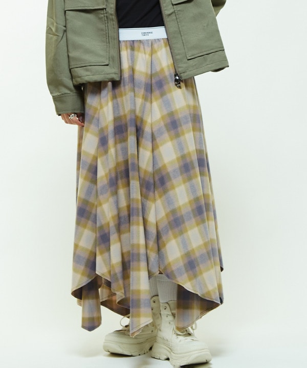 【PENDLETON】STAR★ CUT FLANNEL CHECKED SKIRT 詳細画像 ベージュ 1