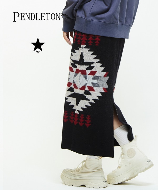 【PENDLETON】KNIT NARROW SKIRT 詳細画像 ブラック 1