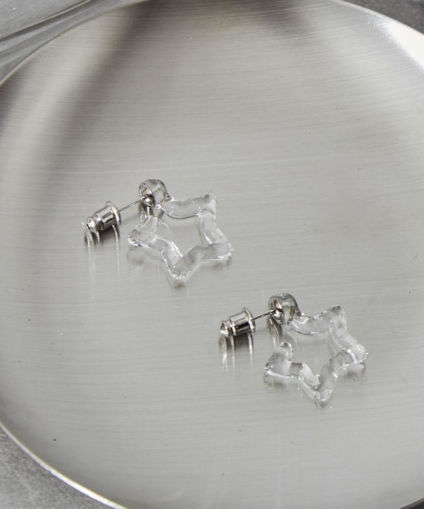 【CONVERSE TOKYO × HARIO Lampwork Factory】STAR★ CUT GLASS PIERCE 詳細画像 シルバー 1