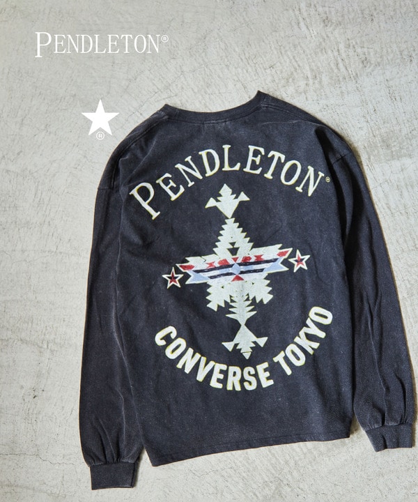 【CONVERSE TOKYO ✕ PENDLETON】BACK PRINT LONGSLEEVE TEE 詳細画像 ブラック 1