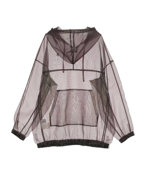 GLITTER SHEER STRIPE ANORAK HOODIE 詳細画像 10