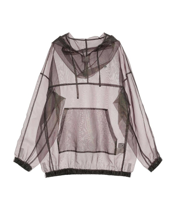 GLITTER SHEER STRIPE ANORAK HOODIE 詳細画像 9