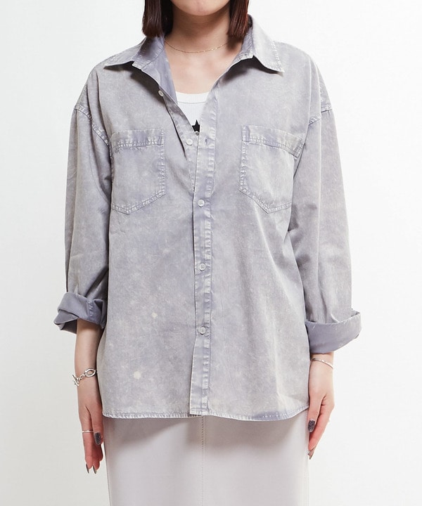 ACID WASH STAR★ PATCH OVER SHIRT 詳細画像 4