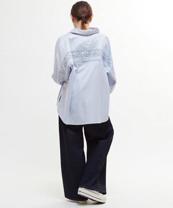 【STAR★LACE】BACK LACE OVERSIZED SHIRTS 詳細画像 12