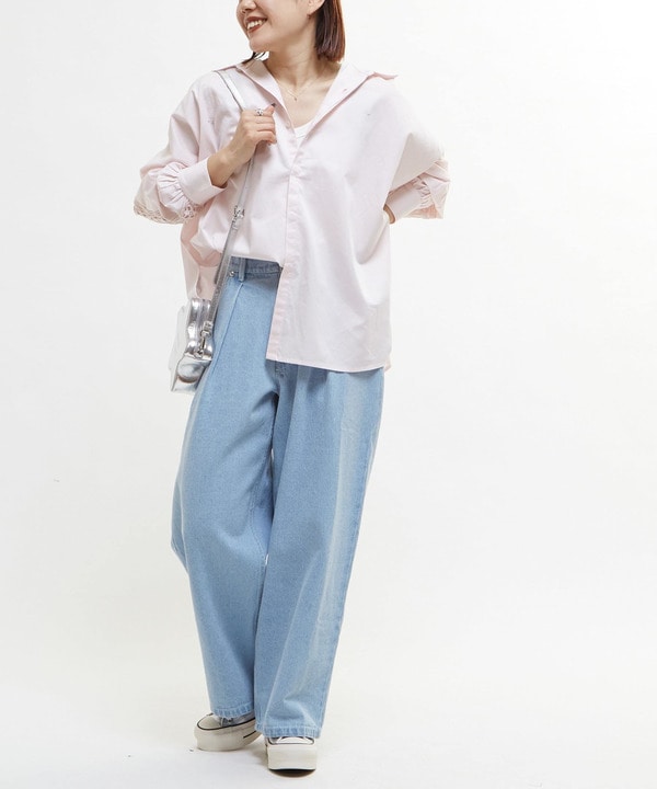 【STAR★LACE】BACK LACE OVERSIZED SHIRTS 詳細画像 4