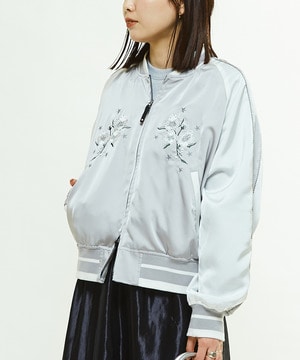 SATIN SHORT SOUVENIR JACKET