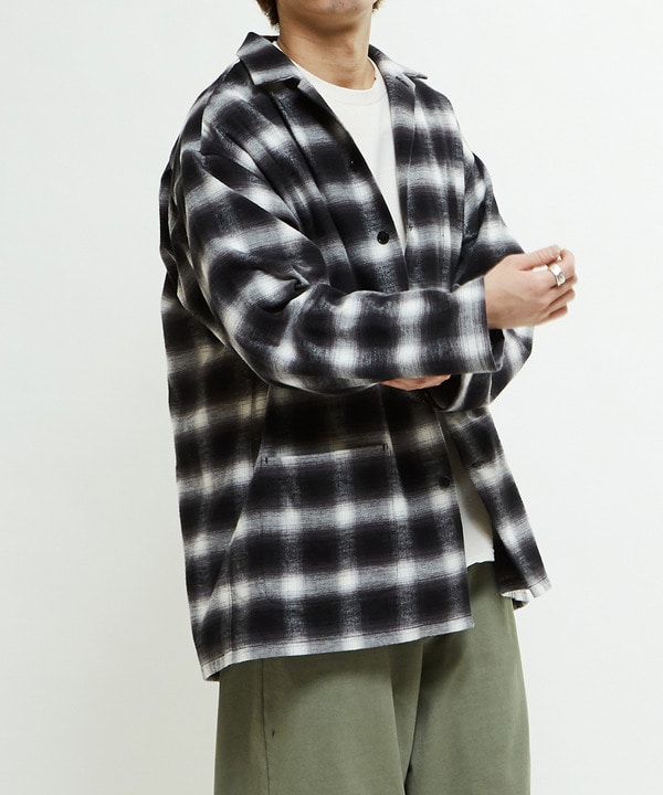 OVERSIZED FLANNEL CHECKED SHIRT JACKET 詳細画像 1