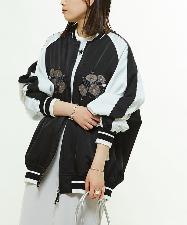 SATIN OVERSIZE SOUVENIR JACKET 詳細画像 2