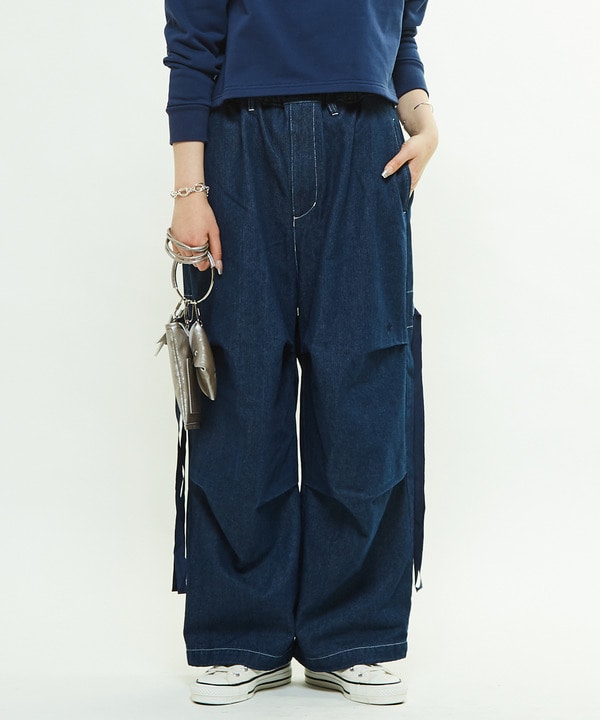 DENIM WIDE CARGO PANTS 詳細画像 3