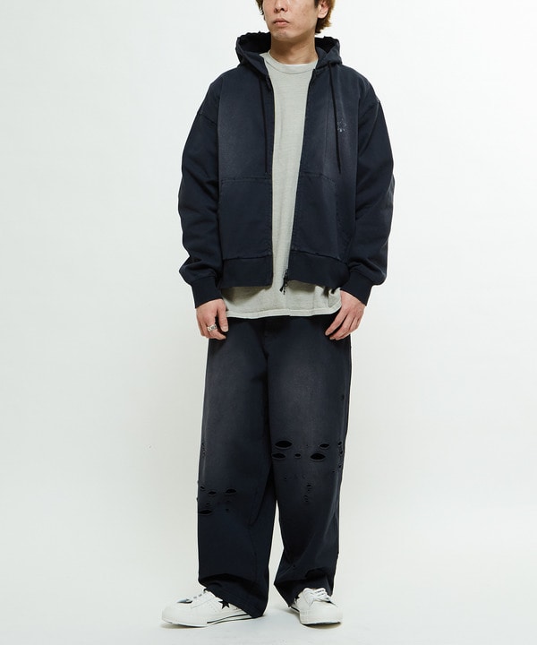 PIGMENT DYE DISTRESSED SWEAT PANTS 詳細画像 1