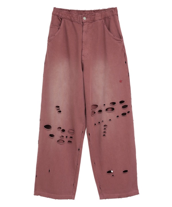 PIGMENT DYE DISTRESSED SWEAT PANTS 詳細画像 ピンク 1