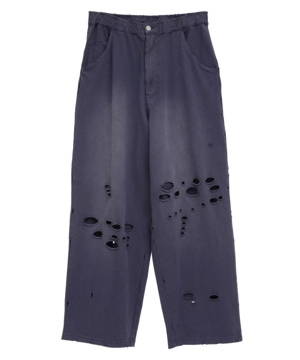 PIGMENT DYE DISTRESSED SWEAT PANTS 詳細画像 パープル 1