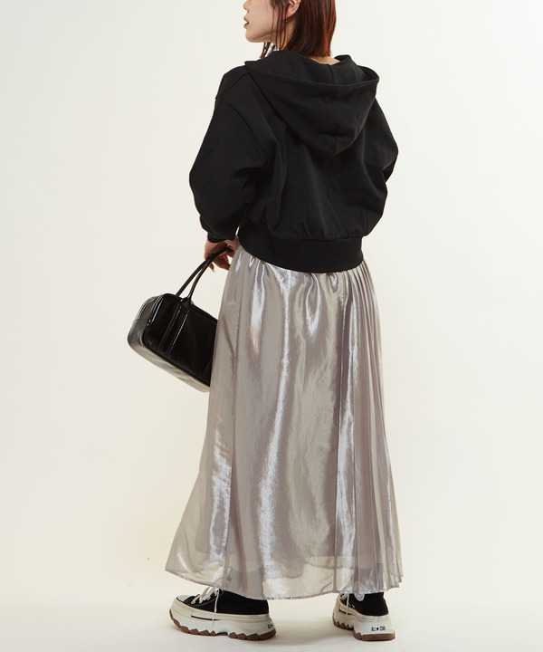 ASYMMETRY SHINY PLEATS SKIRT 詳細画像 4