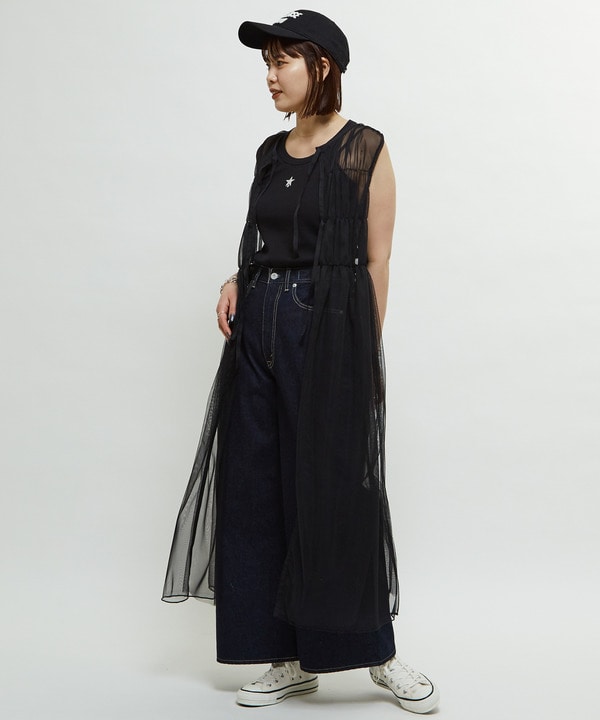 SHIRRED TULLE LAYERED DRESS 詳細画像 1