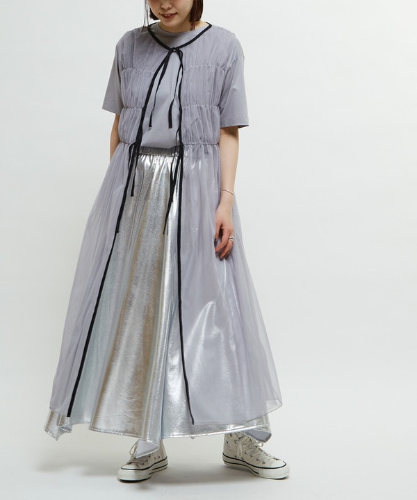 SHIRRED TULLE LAYERED DRESS 詳細画像 10