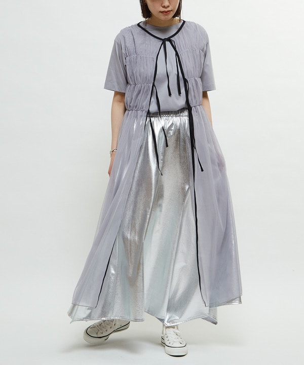 SHIRRING TULLE LAYERED DRESS 詳細画像 11