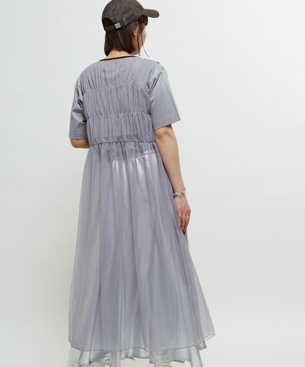 SHIRRING TULLE LAYERED DRESS 詳細画像 12