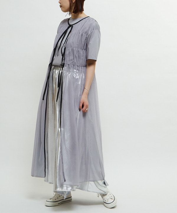 SHIRRING TULLE LAYERED DRESS 詳細画像 13