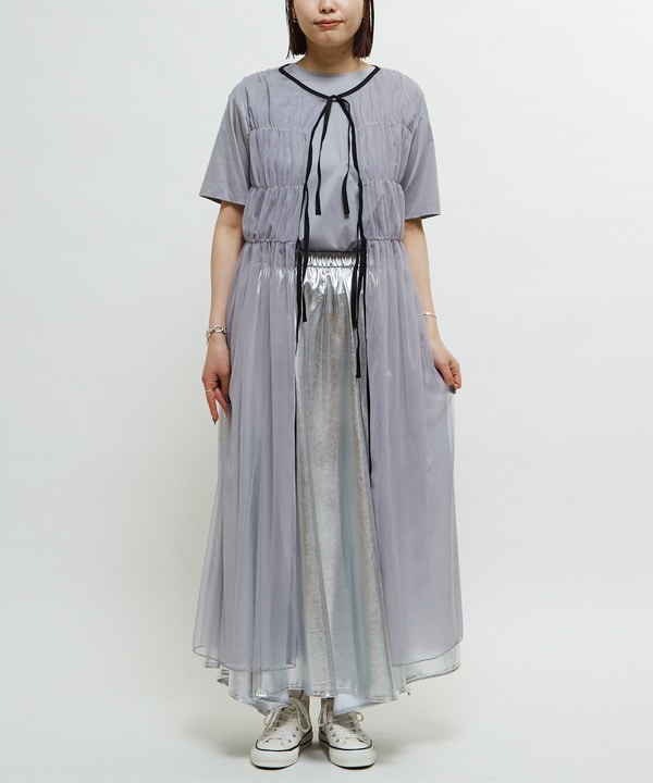 SHIRRED TULLE LAYERED DRESS 詳細画像 14