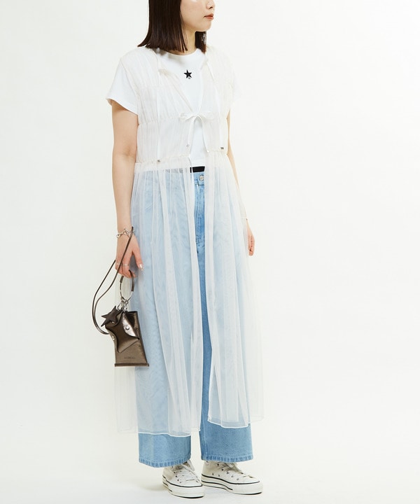 SHIRRED TULLE LAYERED DRESS 詳細画像 5