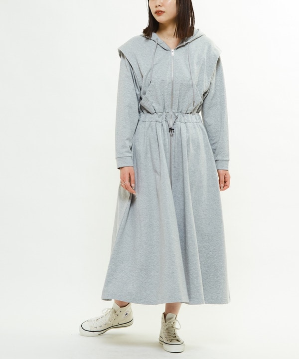 WAIST CORD HOODIE SWEAT DRESS 詳細画像 1