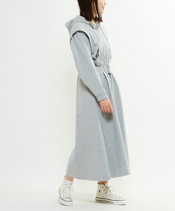 WAIST CORD HOODIE SWEAT DRESS 詳細画像 2