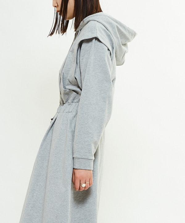 WAIST CORD HOODIE SWEAT DRESS 詳細画像 4