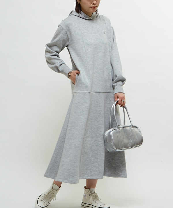 MERMAID FLARE HOODIE DRESS 詳細画像 グレー 1