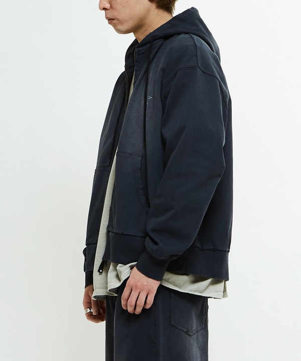 PIGMENT DYE DISTRESSED ZIP-UP HOODIE 詳細画像 13