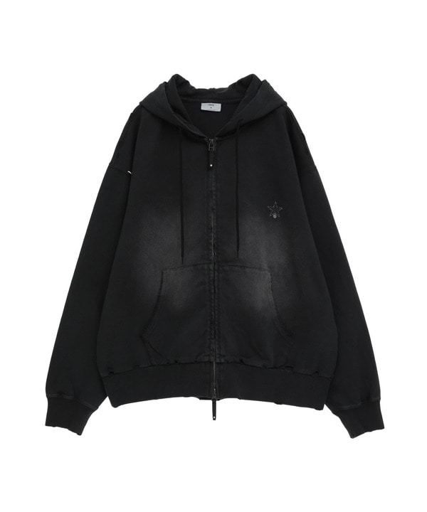 PIGMENT DYE DISTRESSED ZIP-UP HOODIE 詳細画像 17