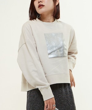 FOIL PRINT SHORT SWEAT