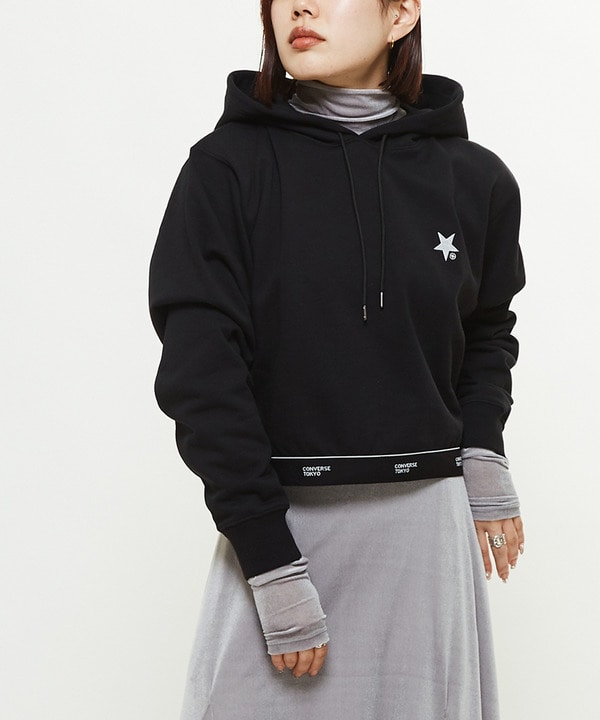 LOGO HEM SHORT HOODIE 詳細画像 ブラック 1