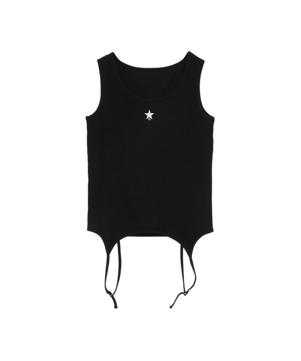 STAR★ ONEPOINT GARTER RIB TANK TOP 詳細画像 ブラック 1