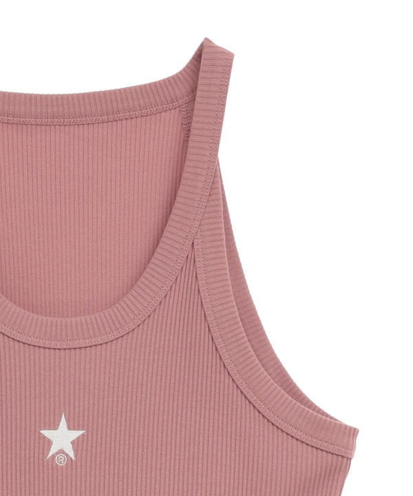 STAR★ ONEPOINT RIB HALTER NECK TANK TOP 詳細画像 3