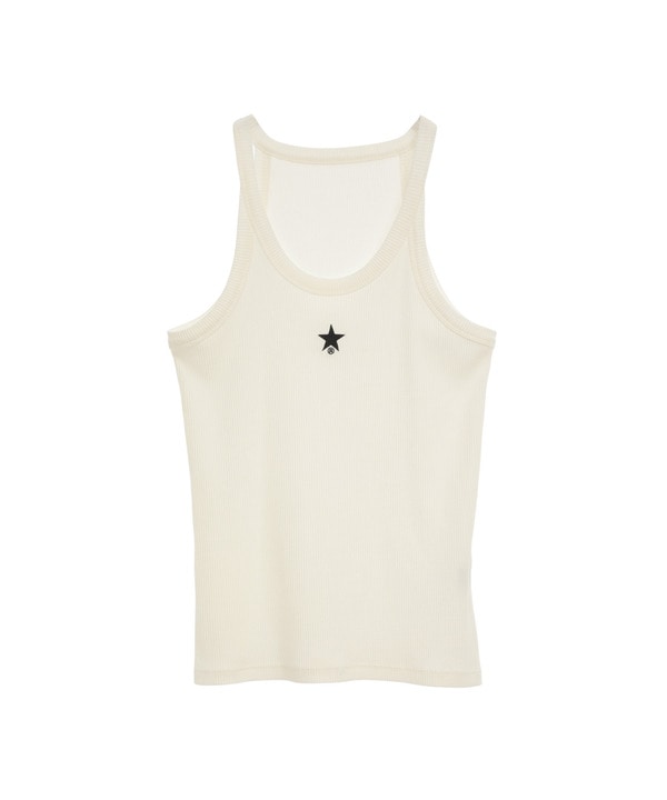 STAR★ ONEPOINT RIB HALTER NECK TANK TOP 詳細画像 ホワイト 1