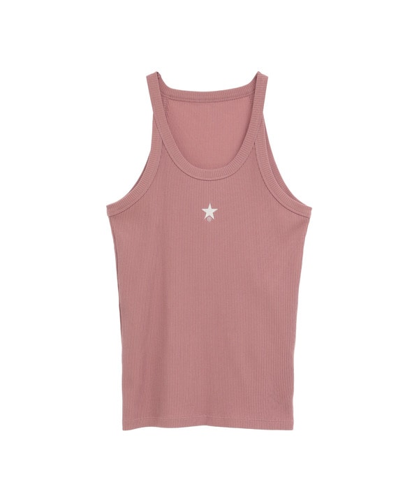 STAR★ ONEPOINT RIB HALTER NECK TANK TOP 詳細画像 ピンク 1