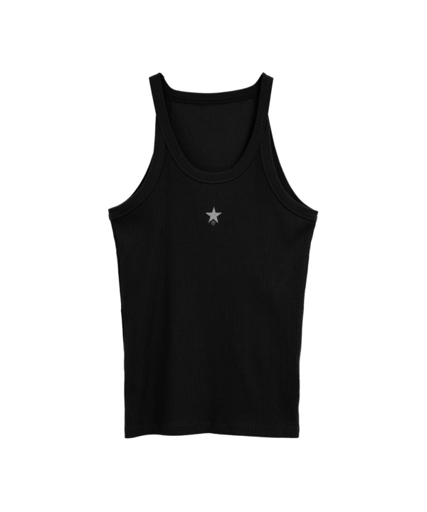 STAR★ ONEPOINT RIB HALTER NECK TANK TOP 詳細画像 ブラック 1