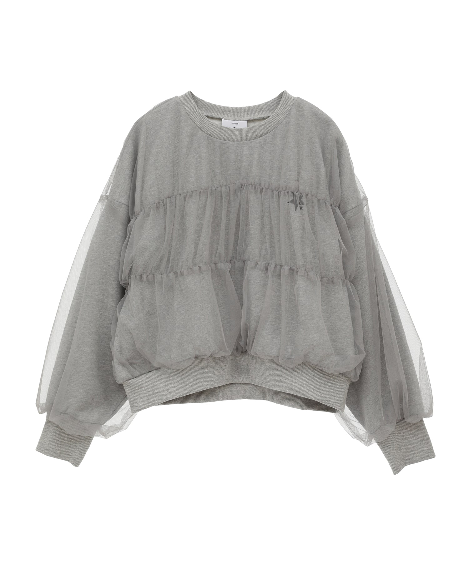 SHIRRING TULLE DOCKING SWEAT｜CONVERSE TOKYO (コンバース