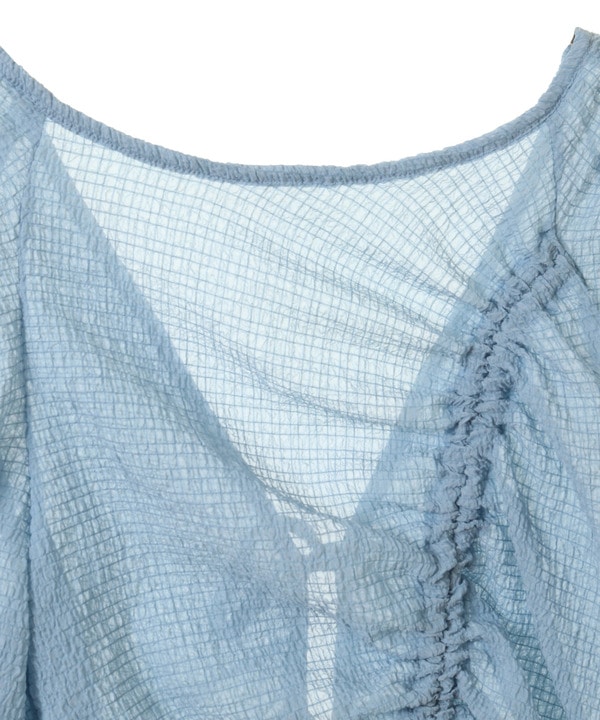 【HL】2WAY SHIRRING SHEER BLOUSE 詳細画像 6