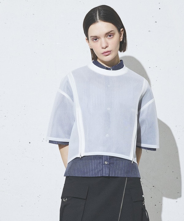 【HL】SHEER MESH ZIP PULLOVER 詳細画像 ホワイト 1