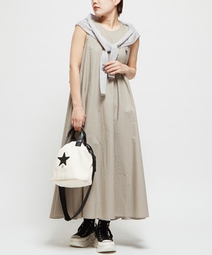 SLEEVELESS GATHERED VOLUME DRESS