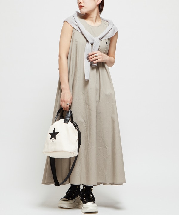 SLEEVELESS GATHERED VOLUME DRESS 詳細画像 ベージュ 1